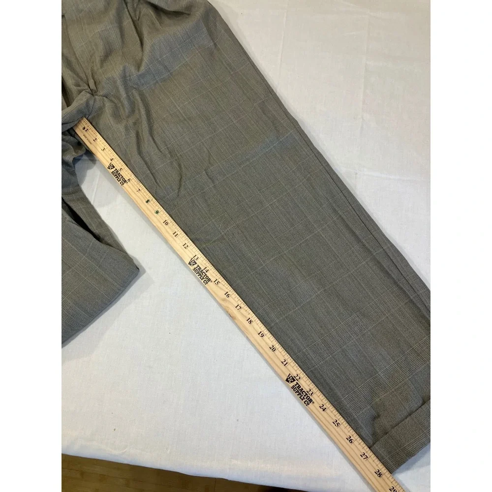 Burberrys Mens Sz-42R Gray Glen Plaid‎ 100% Pure Wool 2 Button Pleated Suit